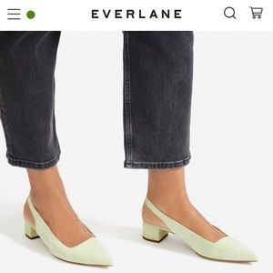 Everlane Editor Slingback Heels in Mint